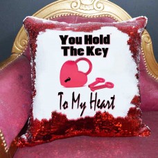 Key To My Heart Sequin Cushion Magic Reveal Mermaid |Wedding | Reversible sequin   222960571059